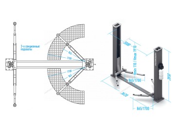 Электрогидравлический двухстоечный автоподъемник г/п 5т NORDBERG N4122AE-5B_380