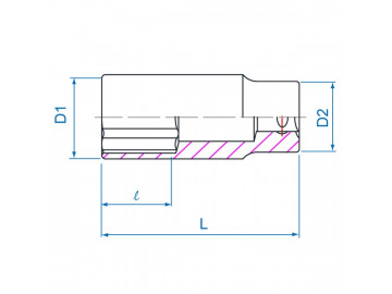Головка торцевая глубокая двенадцатигранная 3/8, 19 мм KING TONY 323019M