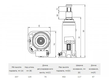 Гидравлический бутылочный домкрат на 5 тонн Станкоимпорт TH90504