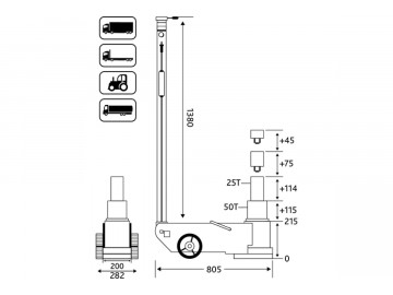 TRA50-2A пневмо-гидравлический подкатной домкрат на 25/50 тонн Станкоимпорт