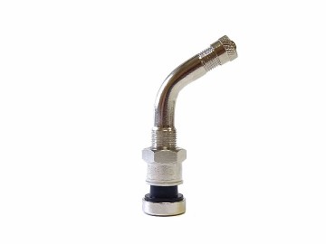 Металлический угловой вентиль для б/к легкосплавных дисков грузовых автомобилей и автобусов (диаметр отверстия в диске 9,7 мм, длина 64 мм, угол 60°) TECH 1332