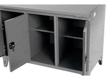 Верстак слесарный трехтумбовый, 3 серые створки (ral 7012/7015) nordberg nw303 7012/7015