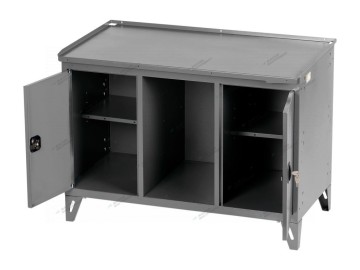 Верстак слесарный трехтумбовый, 2 серые створки (ral 7012/7015) nordberg nw302 7012/7015