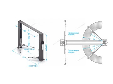 Электрогидравлический двухстоечный подъемник г/п 5т NORDBERG N4122H1M-5B