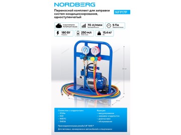 Комплект для заправки систем кондиционирования Nordberg NFP17P