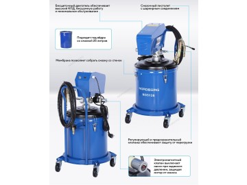 Установка электрическая для раздачи густой смазки с баком, 38 л Nordberg NO5138