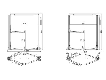 Электрогидравлический двухстоечный подъемник г/п 4 т., 380В СТАНКОИМПОРТ (КИТАЙ) PG211