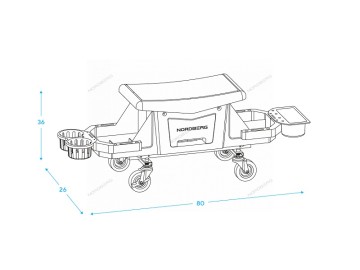 Сиденье ремонтное на колесах с выдвижным лотком для инструмента Nordberg N30S12