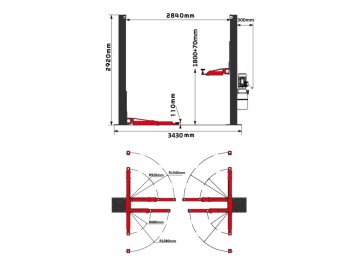 Подъемник двухстоечный г/п 4,5т. Great Wolf GW-E4500 220