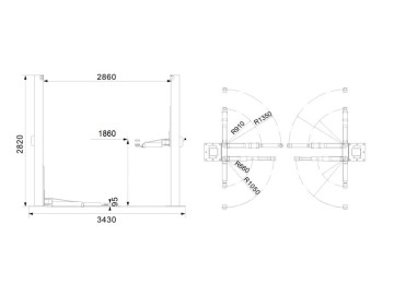 Подъемник двухстоечный г/п 4000кг Great Wolf GW-D4000 220