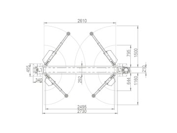 Электрогидравлический двухстоечный подъемник г/п 4,5т ral7016 bright alpha 45