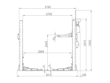Электрогидравлический двухстоечный подъемник г/п 4,5т ral7016 bright alpha 45