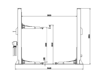 Электрогидравлический двухстоечный подъемник г/п 4т KraftWell арт. VERSA 2A