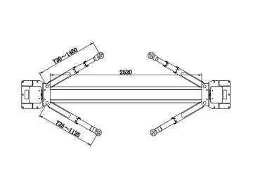 Электрогидравлический двухстоечный подъемник г/п 4т KraftWell арт. VERSA 2A