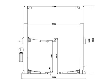 Электрогидравлический двухстоечный подъемник г/п 4000 кг. KraftWell VERSA 2B