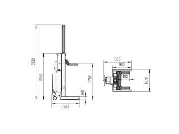 Колонны подкатные 2х8,5 т, беспроводные KraftWell арт. COMBI8.5/2